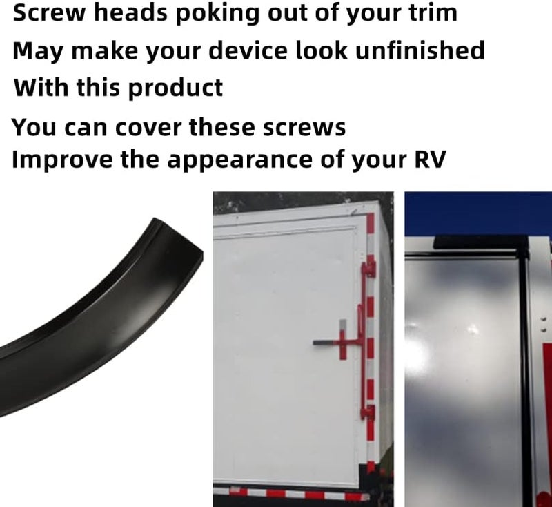 ADKUN 1" RV Vinyl Trim Molding Insert Black,for RV Camper Travel Trailer Screw Cover Gutter Corner Channel Outside Seam roof Edge Track Heavy Duty Trim (100 ft) - Image 2